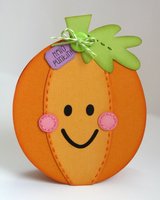 A Halloween Pumpkin Shaped Card by Mendi Yoshikawa