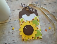 Sunflower gift tag and gift card holder