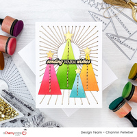 Stitched Triangle Trees Christmas Card