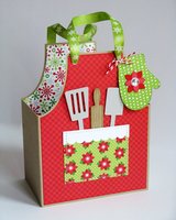 A Doodlebug Christmas Apron Gift Bag by Mendi Yoshikawa