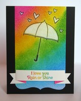 Rain or Shine Umbrella Rainbow Card by Mendi Yoshikawa