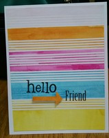 hello friend striped card