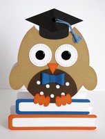 Graduation Owl Shaped Card by Mendi Yoshikawa