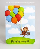 Lawn Fawn Monkey Birthday Card by Mendi Yoshikawa