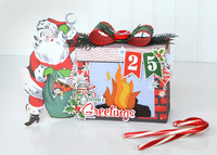 Santa Fireplace Gift Box & Home Decor