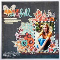 Simple Stories Forever Fall Layout - Fall
