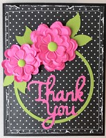 Black and Pink Thank You Card