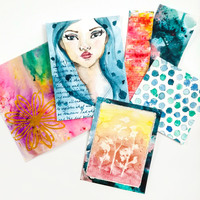 Watercolor Paintings with Stencils