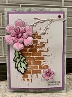 Brick wall and flower card