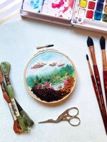 Watercolor Landscape Embroidery