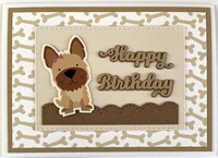 Tan Doggy Birthday Card